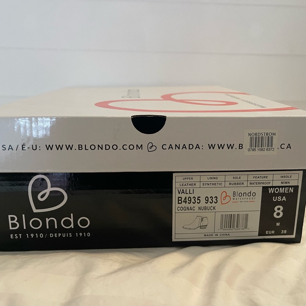 Blondo Cognac Nubuck Ankle Boots